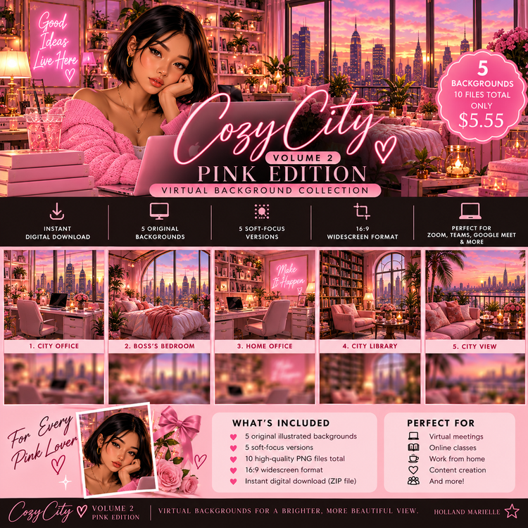 Cozy City | Virtual Background Collection Volume 2: Pink Edition