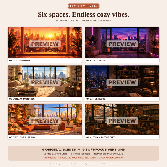 Cozy City | Virtual Background Collection — Vol. 1